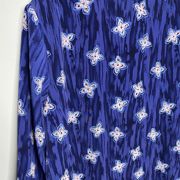 Graver Studio 2XL Button up Blue Print Top Relaxed - Picture 8 of 10